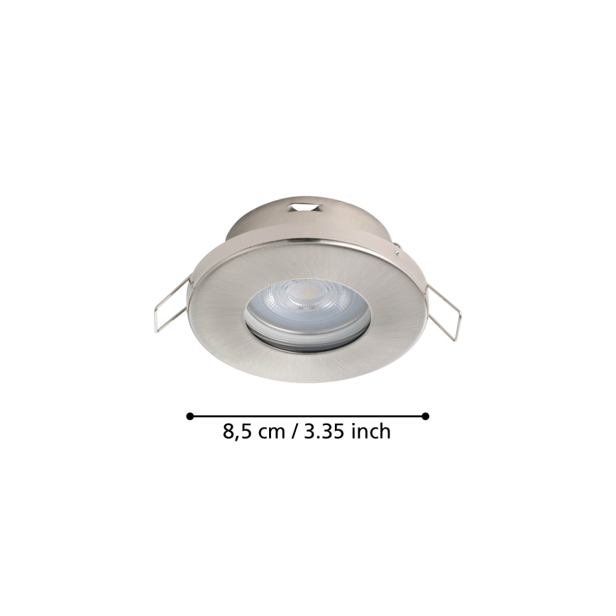Eglo - НАБІР 3xLED Вбудований стельовий світильник для ванної 1xGU10/4W/230V IP44 матовий хром