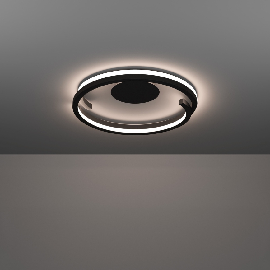 Eglo - LED димований стельовий світильник 2xLED/20W/230V 2700-6500K діаметр 48 см чорний + пульт дистанційного керування