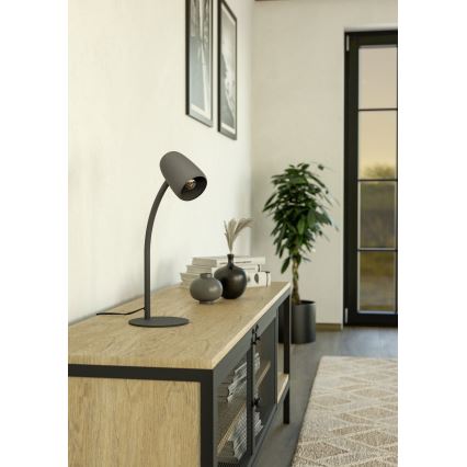 Eglo - Настільна лампа 1xE14/18W/230V чорна