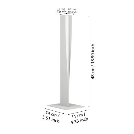 Eglo - LED RGBW диммируемая настольная лампа LED/9W/230V 2700-6500K серая