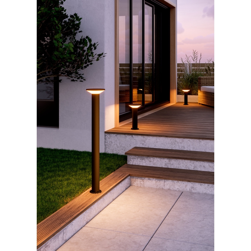 Eglo - Вуличний LED‑світильник, 10 Вт/230 В, 100 см, IP44, чорний
