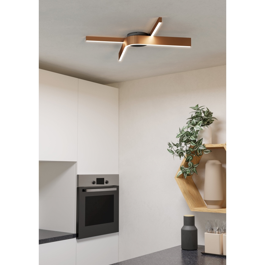 Eglo - LED RGBW стельовий світильник зі змінною яскравістю 2xLED/18W/230V 2700-6500K мідний/чорний