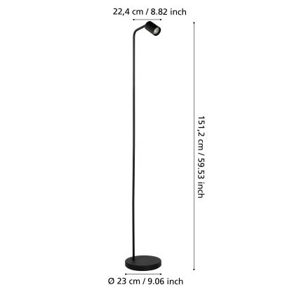 Eglo - Напольный торшер 1xGU10/5W/230V черный