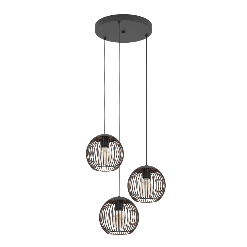 Eglo - Люстра на тросі 3xE27/60W/230V чорна