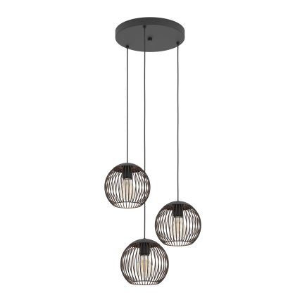 Eglo - Люстра на тросе 3xE27/60W/230V чёрная