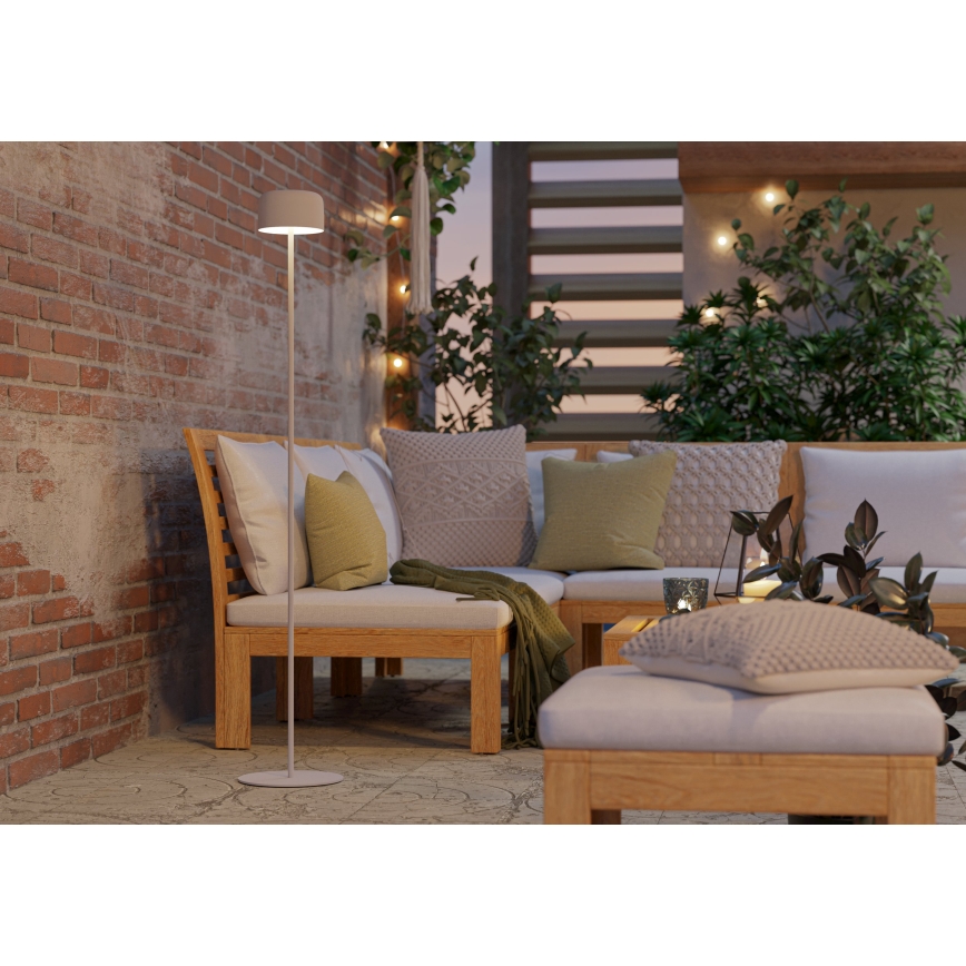 Eglo - LED сонячна перезаряджувана сенсорна підлогова лампа LED/2,8W/3,7V 1800 mAh IP44 біла