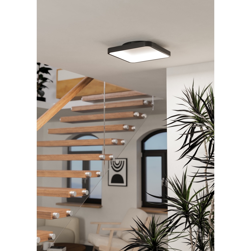 Eglo - LED RGBW диммируемый потолочный светильник LED/20W/230V 2700-6500K 35x35 см черный