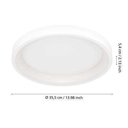 Eglo - LED RGBW стельовий світильник із регулюванням яскравості LED/19,6W/230V 2700-6500K діаметр 35 см білий