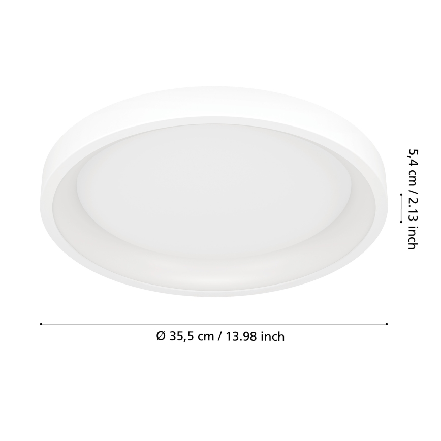 Eglo - LED RGBW стельовий світильник із регулюванням яскравості LED/19,6W/230V 2700-6500K діаметр 35 см білий
