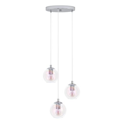 Eglo - Люстра на тросі 3xE27/60W/230V блискучий хром