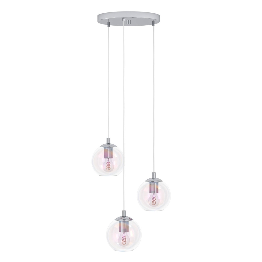 Eglo - Люстра на тросі 3xE27/60W/230V блискучий хром