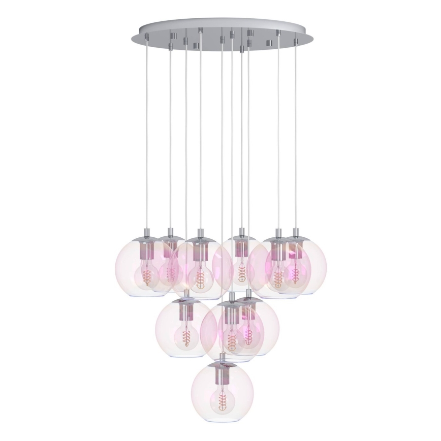 Eglo - Люстра на тросе 10xE27/60W/230V блестящий хром/прозрачный
