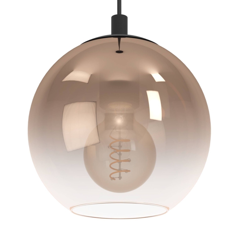 Eglo - Люстра на шнурі 3xE27/60W/230V чорна/бежева/димчаста