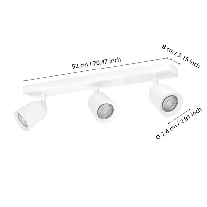 Eglo - точковий світильник 3xGU10/10W/230V білий