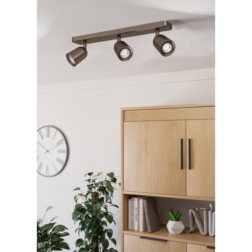 Eglo - Точечный светильник 3xGU10/10W/230V бронзовый