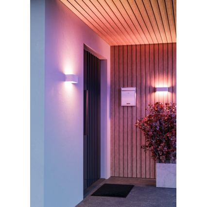 Eglo - LED RGBW димований зовнішній настінний світильник LED/10W/230V 2700-6500K IP55 білий