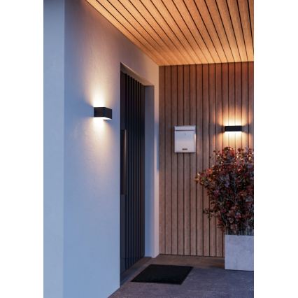 Eglo - LED RGBW Зовнішній настінний світильник з регулюванням яскравості LED/10W/230V 2700-6500K IP55 чорний