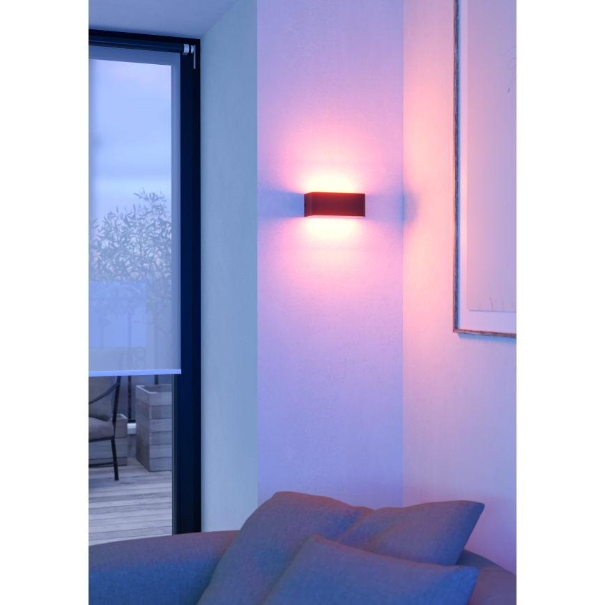 Eglo - LED RGBW Зовнішній настінний світильник з регулюванням яскравості LED/10W/230V 2700-6500K IP55 чорний