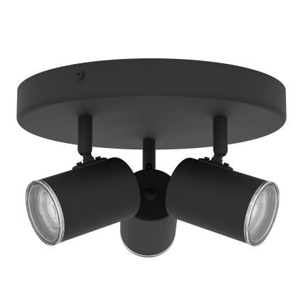 Eglo - Точечный светильник для ванной 3xGU10/5W/230V, диаметр 25 см, IP44, черный