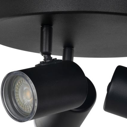 Eglo - Точечный светильник для ванной 3xGU10/5W/230V, диаметр 25 см, IP44, черный