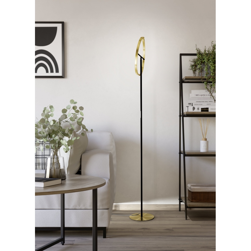 Eglo - світлодіодна підлогова лампа з регулюванням яскравості 2xLED/8,8W/230V золота/чорна