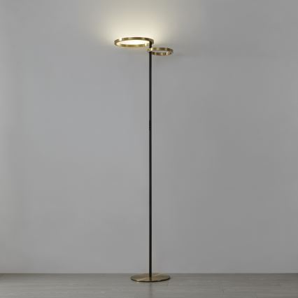 Eglo - LED підлогова лампа з регульованою яскравістю LED/16W/230V + LED/12W золотистий/чорний