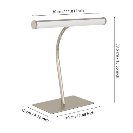 Eglo - Диммируемая сенсорная настольная LED-лампа LED/5Вт/230В 2700/4000/6500К матовый хром