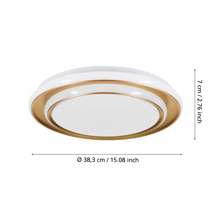 Eglo - LED стельовий світильник LED/24W/230V, діаметр 40 см, золотистий