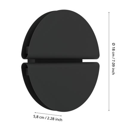 Eglo - LED Зовнішній настінний світильник LED/4,5W/230V 2700/4000/6500K IP44 чорний