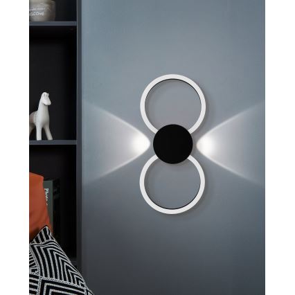 Eglo - LED-настінний світильник LED/20W/230V + LED/0,91W чорний