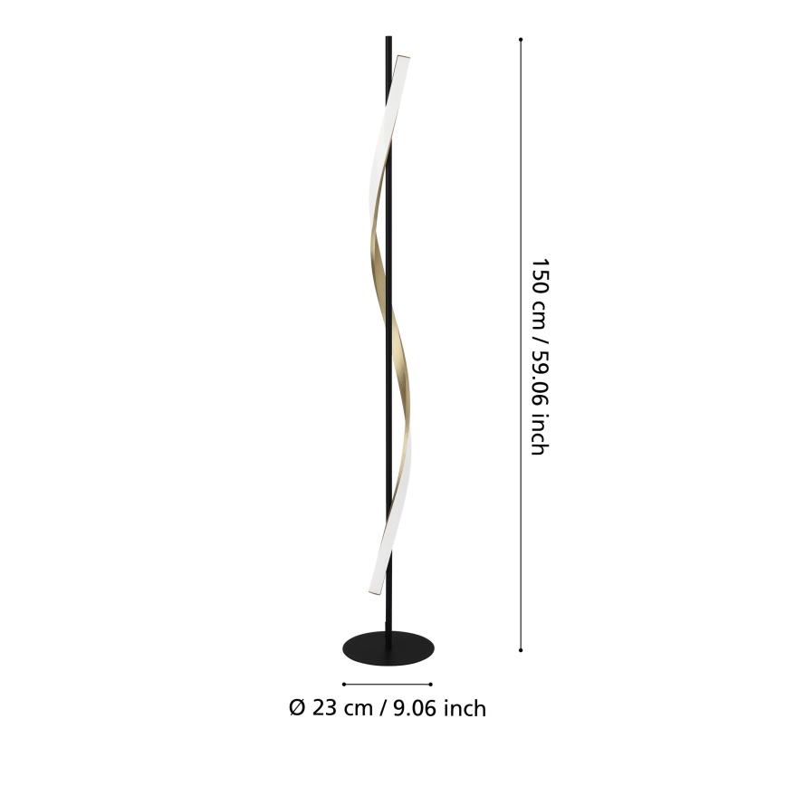 Eglo - Диммируемая напольная LED-лампа LED/20W/230V 2700/4000/6500K черный/золотой