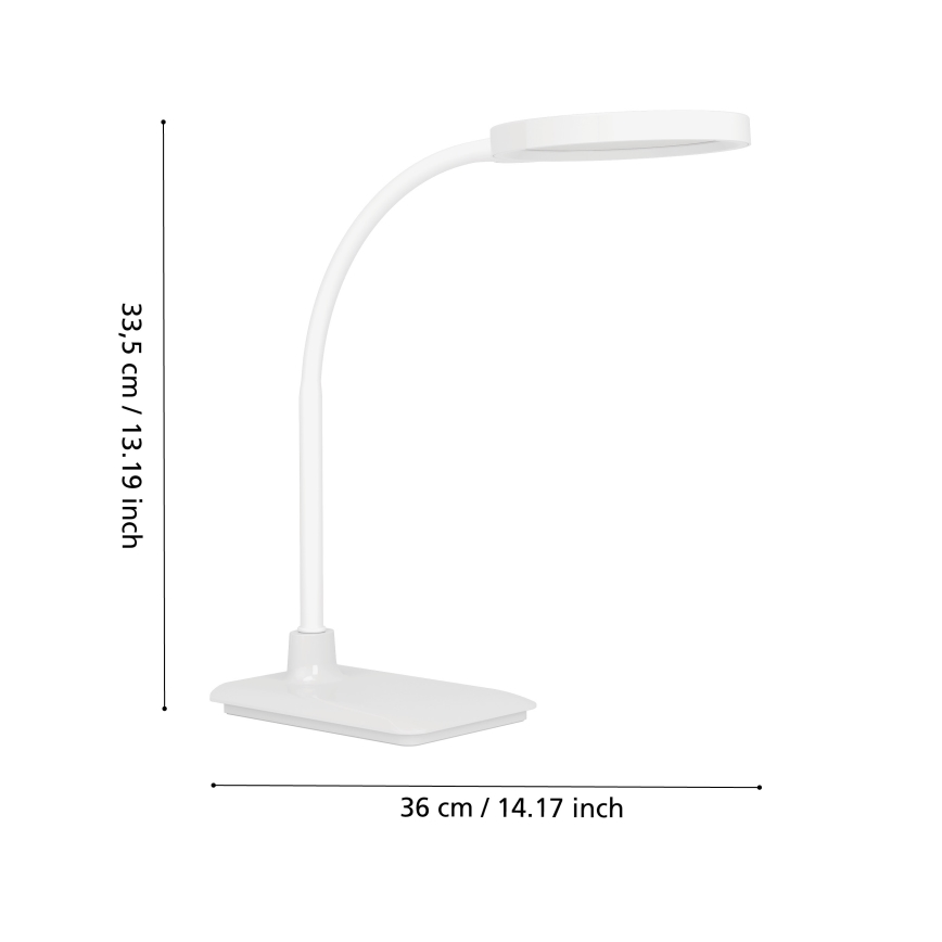 Eglo - Регульована гнучка настільна світлодіодна лампа LED/5,5W/230V 2700/4000/6500K біла