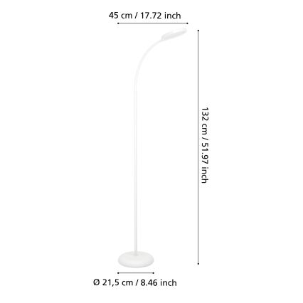 Eglo - LED димований гнучкий торшер LED/5,5Вт/230В 2700/4000/6500К білий