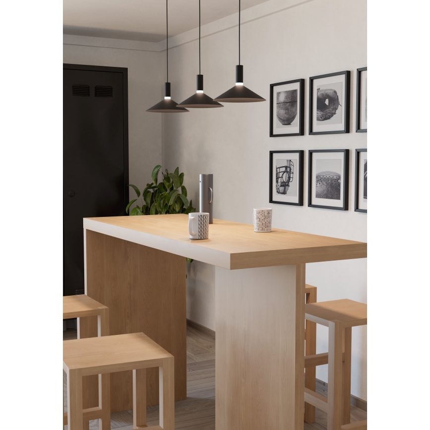 Eglo - LED RGBW диммируемая люстра на тросе 3xLED/7,5W/230V 2700-6500K черная