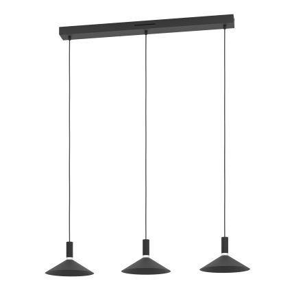 Eglo - LED RGBW люстра на тросі з можливістю затемнення 3xLED/7,5W/230V 2700-6500K чорна