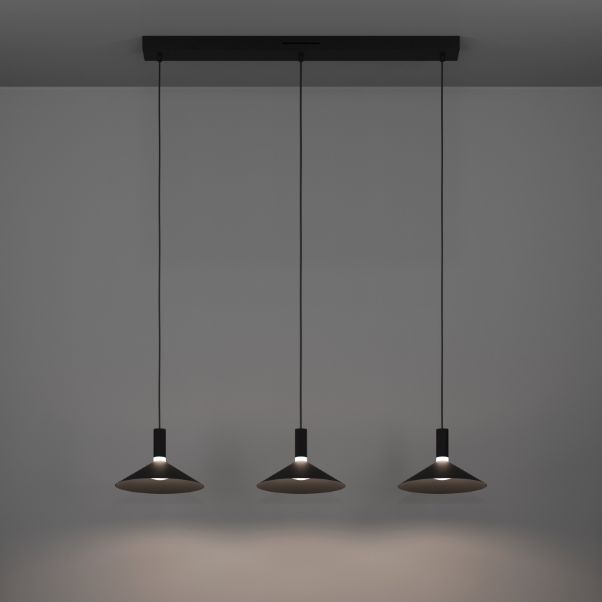 Eglo - LED RGBW люстра на тросі з можливістю затемнення 3xLED/7,5W/230V 2700-6500K чорна