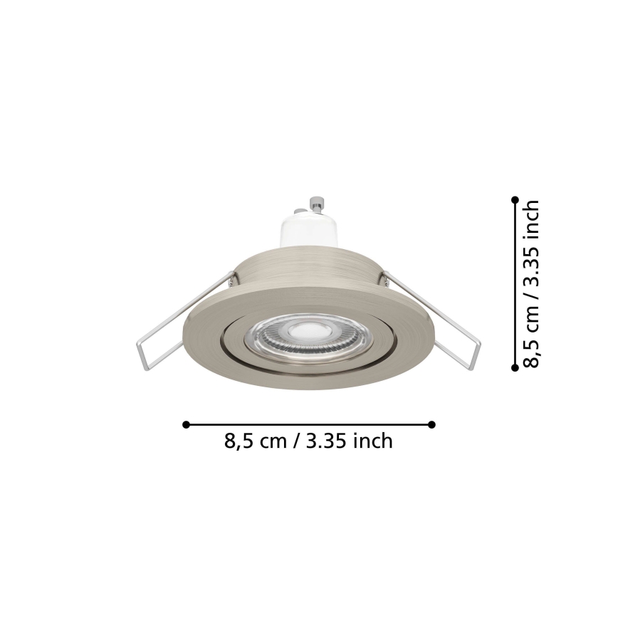 Eglo - LED вбудований точковий світильник для ванної кімнати, 1xGU10/4,5W/230V, IP44, матовий хром