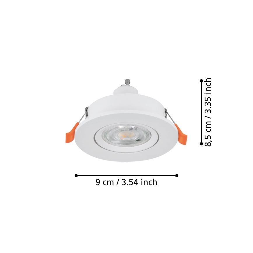 Eglo - LED вбудований точковий світильник 1xGU10/4,5W/230V білий