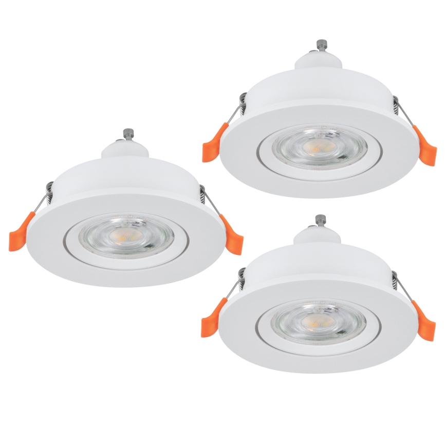 Eglo - НАБІР 3x LED вбудованих точкових світильників 1xGU10/4,5W/230V білий