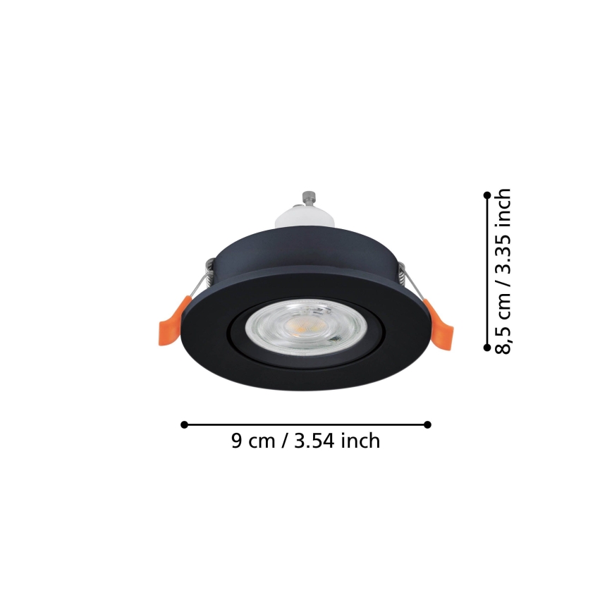 Eglo - LED встраиваемый точечный светильник 1xGU10/4,5W/230V черный