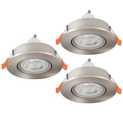 Eglo - Набір з 3 LED вбудованих точкових світильників 1xGU10/4,5W/230V матовий хром