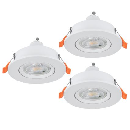 Eglo - набір із 3 LED вбудованих точкових світильників 1xGU10/4,5W/230V, білий