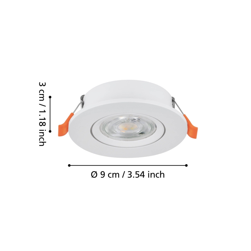Eglo - LED встраиваемый точечный светильник LED/4,8W/230V 2700/4000/6500K белый