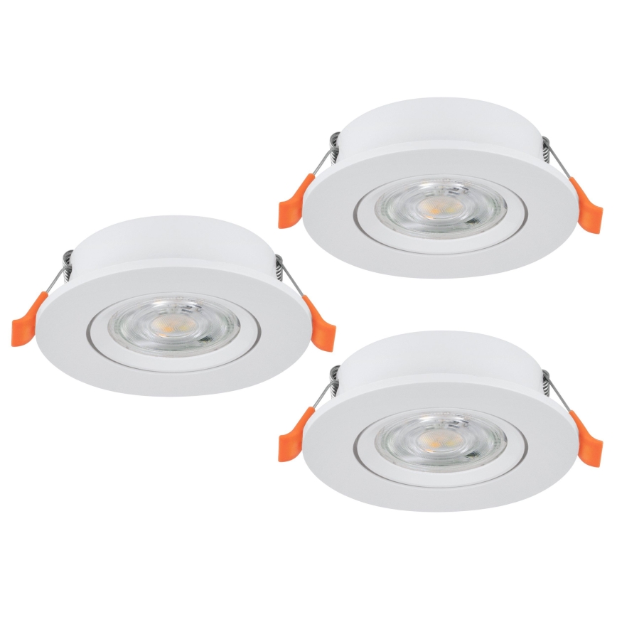 Eglo - Комплект 3x встраиваемых точечных светильников LED/4,8W/230V 2700/4000/6500K белый