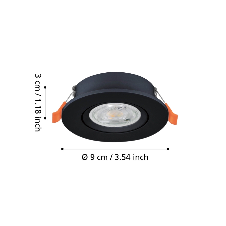 Eglo - Вбудований точковий світильник LED/4,8W/230V 2700/4000/6500K чорний
