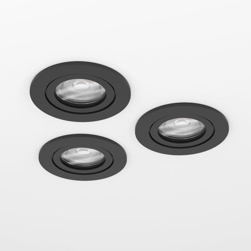 Eglo - Набор из 3 встраиваемых точечных светильников LED/4,8W/230V 2700/4000/6500K чёрный