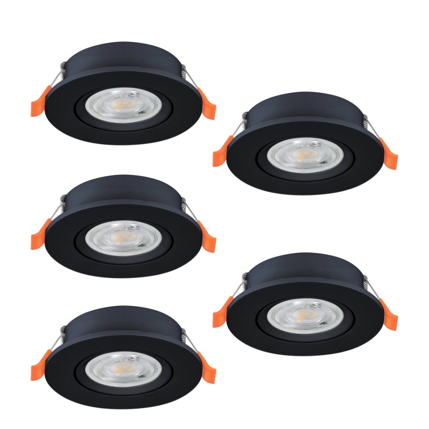 Eglo - комплект из 5 встраиваемых светодиодных точечных светильников LED/4,8W/230V 2700/4000/6500K черный