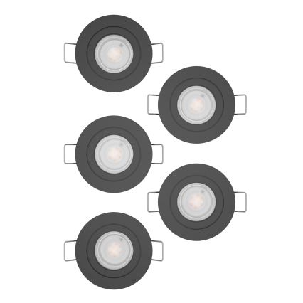Eglo - комплект из 5 встраиваемых светодиодных точечных светильников LED/4,8W/230V 2700/4000/6500K черный