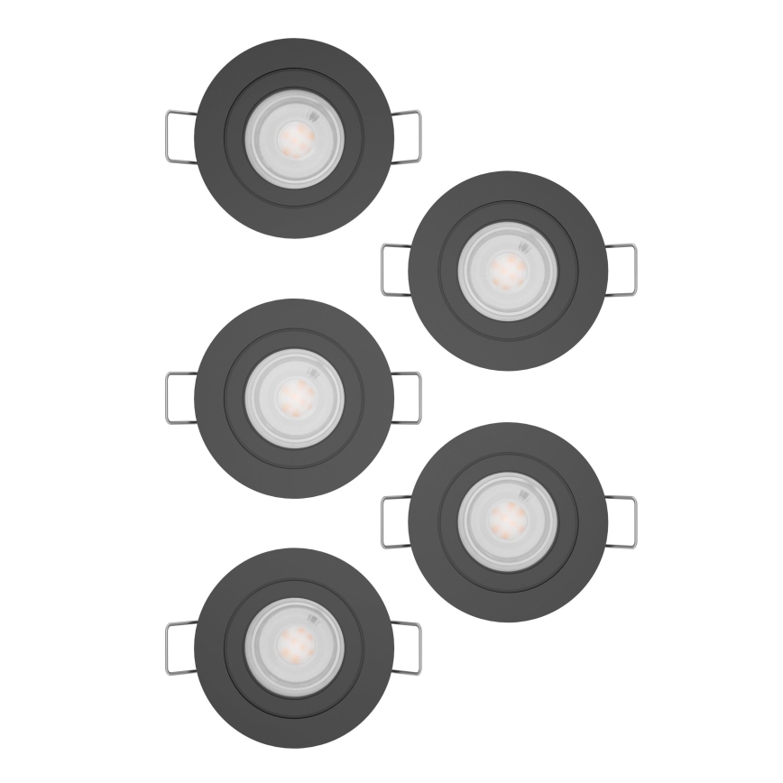 Eglo - комплект из 5 встраиваемых светодиодных точечных светильников LED/4,8W/230V 2700/4000/6500K черный