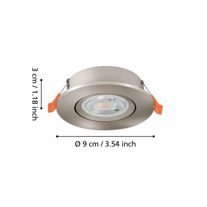 Eglo - LED вбудований точковий світильник LED/4,8W/230V 2700/4000/6500K матовий хром